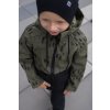 Dětská SOFTSHELLOVÁ bunda  les a hory khaki