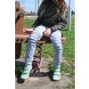 Dětské tepláky slim fit - ŠEDÝ MELÍR