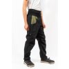 Jaro/podzim Fleece SOFTSHELLOVÉ kalhoty  černá stromy a hory na khaki