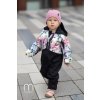 podzimní jarní softshellový overal květy černá dívčí 1