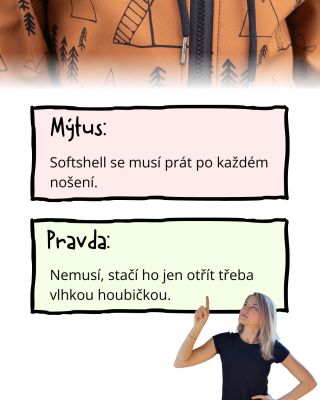 Když je softshell ušpiněný například od bláta, nemusíte ho hned dávat do pračky! Stačí ho klidně otřít navlhčenou...