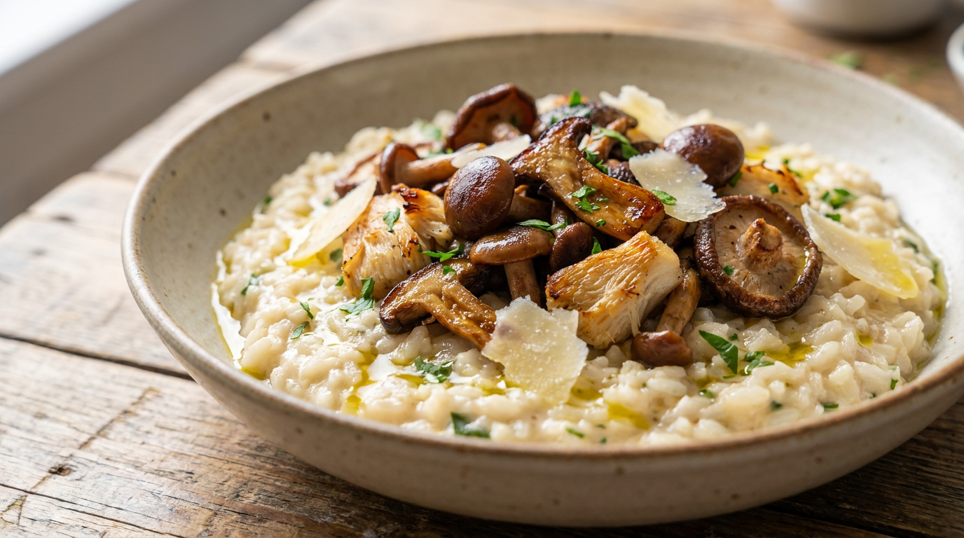 Autentické krémové risotto s prémiovým houbovým mixem