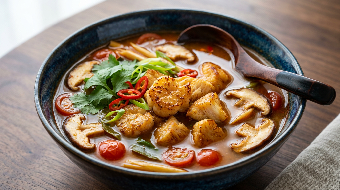 Autentická Tom Yum s „krevetami“ z korálovce