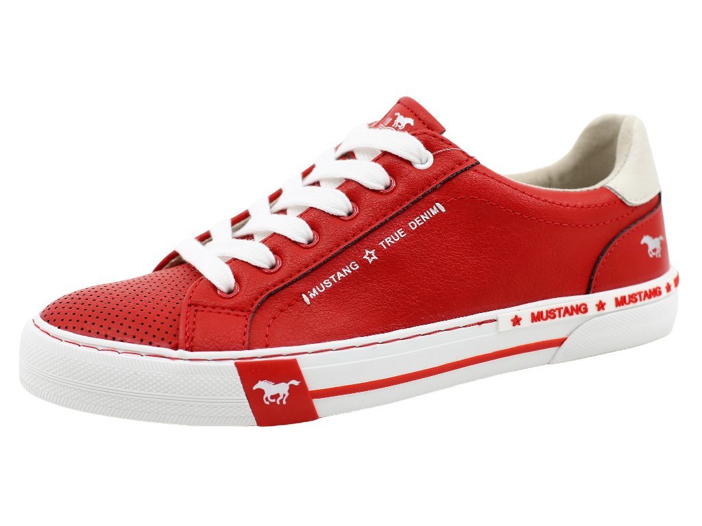 Dámské boty - Mustang - tenisky - červené - JeansShop-Janska