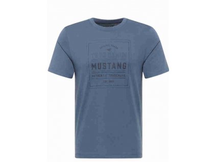 Herren T Shirt Print Shirt Mustang blau 1012142 5315 1B