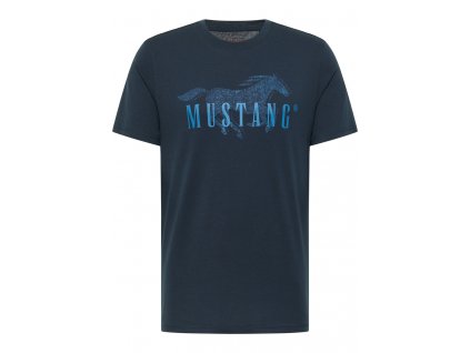 Herren T Shirt Print Shirt Mustang blau 1014458 4135 1B