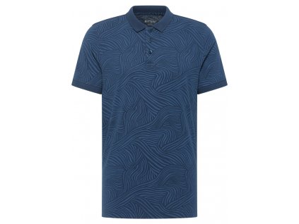 Herren Halbarm Shirt Poloshirt Mustang blau 1014947 12564 1B