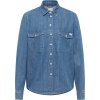 Damen Kentkragen Langarm Hemd Bluse Mustang blau 1015590 5000 540 1B