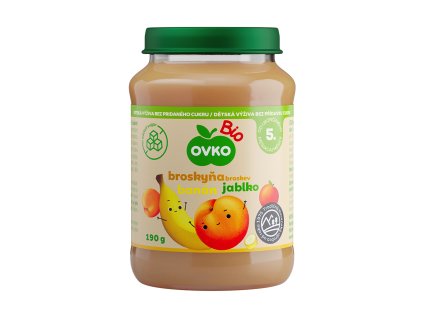 330123 Prikrm ovocny broskev banan jablko 190 g BIO OVKO 1