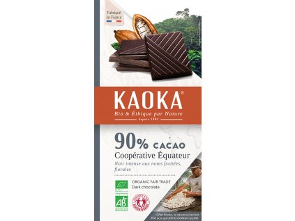 Bio hořká čokoláda 90% Ekvádor KAOKA 100 g