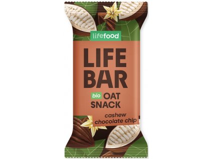 Bio ovesná tyčinka s kousky čokolády a kešu Lifefood 40 g