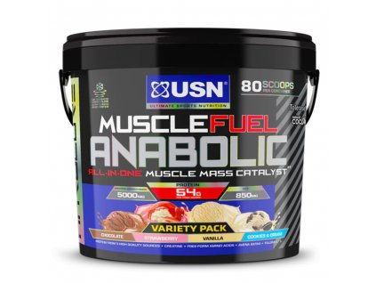 USN Muscle Fuel 4000 g variety pack (čokoláda , jahoda , vanilka a cookies cream)