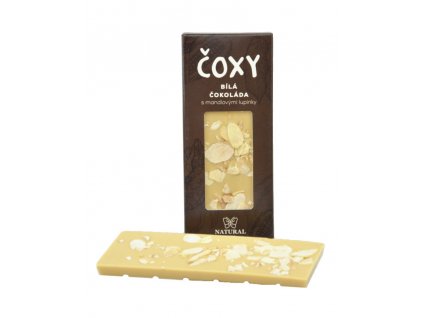 Natural Jihlava Čoxy bílá čokoláda s mandlovými lupínky a xylitolem 50 g