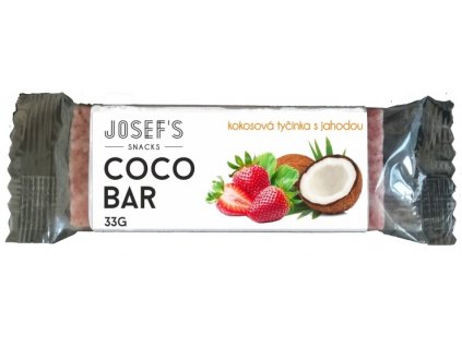 Josef´s snacks Kokosová tyčinka s lyofilizovanou jahodou 33 g