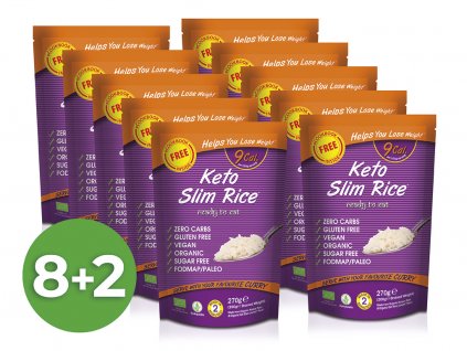 Slim Pasta Výhodný balíček konjakové rýže v nálevu 8+2 zdarma