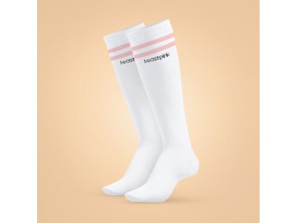 Ponožky High Socks White - BeastPink