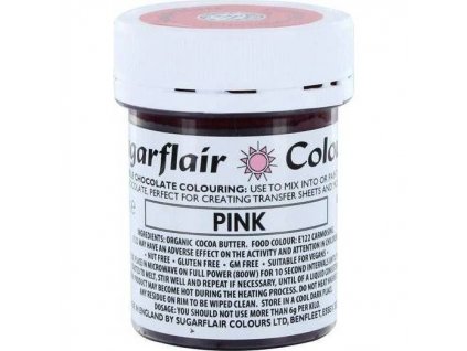 Barva do čokolády na bázi kakaového másla Sugarflair Pink (35 g)