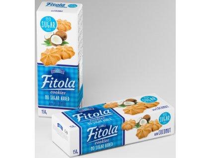 Fitola Coconut Křehké sušenky se sušeným kokosem bez přidaného cukru 130 g