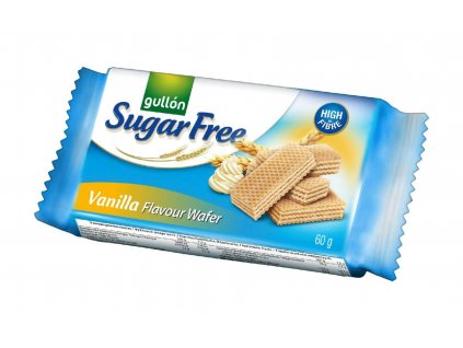 Gullón Vanilla wafer plněné krémem (70 %) s vanilkovou příchutí, bez cukru, s vlákninou 60 g