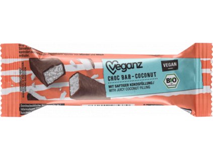 Veganz Čokoládová tyčinka s kokosem BIO 40 g