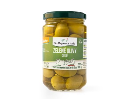430142 Olivy zelene cele ve slanem nalevu 280 g BIO BIO ORGANICA ITALIA 1