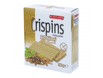 Chlebíček dýňový s koriandrem Crispins bezlepkový 100 g BIO EXTRUDO