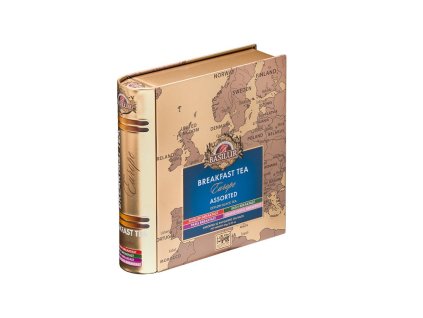 BASILUR European Breakfast Tea Book Assorted plech 32x2g