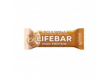 Tyčinka Lifebar protein oříšková s vanilkou 47 g BIO LIFEFOOD
