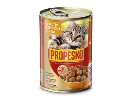 PROPESKO Cat krůtí a jehněčí v želé, kousky 415 g