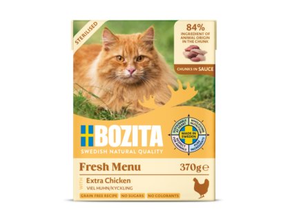 Bozita Cat Sterilised kousky v omáčce s kuřecím, tetrapak 370 g