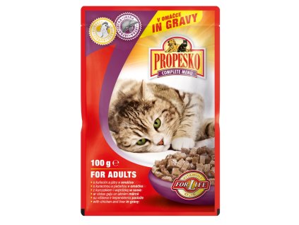 PROPESKO Cat kuřecí a játra, kapsa 100 g