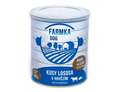 FARMKA Dog s lososem, konzerva 800 g