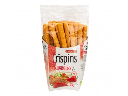 Tyčinka teffová s chilli Crispins bezlepková 50 g BIO EXTRUDO