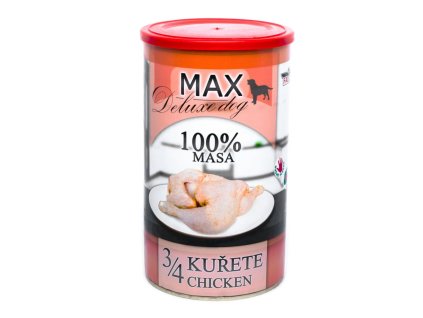 MAX Deluxe Dog 3/4 kuřete, konzerva 1200 g