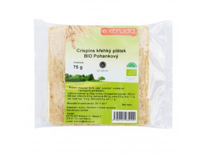 Chlebíček pohankový Crispins bezlepkový 75 g BIO EXTRUDO