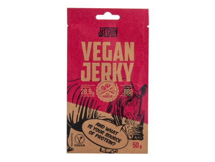 642010 Vegan Jerky s prichuti BBQ 50 g VEGUN 1