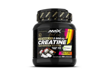 Amix Black Line Creatine Creapure Zero Sugar 2500 mg 60 tbl multi mix (Příchuť pomeranč, třešeň, cola)