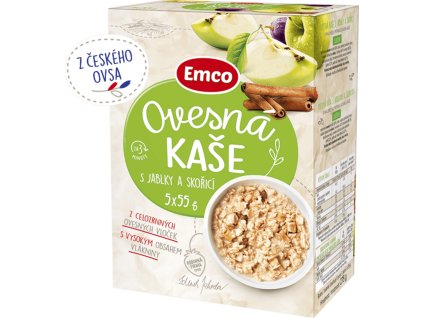 Emco Ovesná kaše s jablky a skořicí 5x55 g - výprodej exp. 12.3.2025