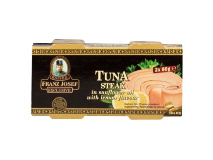 Franz Josef Kaiser Tuňák steak ve slunečnicovém oleji s příchutí citronu 2x80 g - výprodej