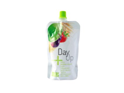 532082 Dezert ovocny jablko svestka jahoda s jogurtem a cerealiemi kapsicka 120 g DAY UP 1