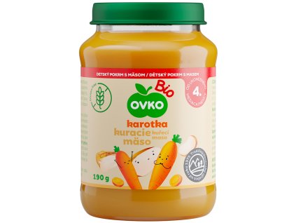 VÝPRODEJ Bio karotka s kuřecím masem OVKO 190 g