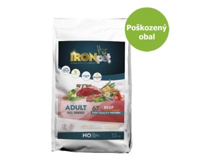 IRONpet Dog Adult All Breed Beef (Hovězí) 12 kg - Poškozený obal - SLEVA 15 %