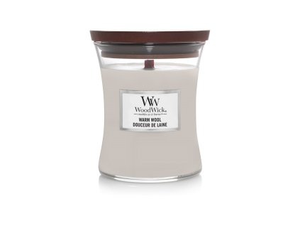 Vonná svíčka WoodWick Warm Wool váza střední