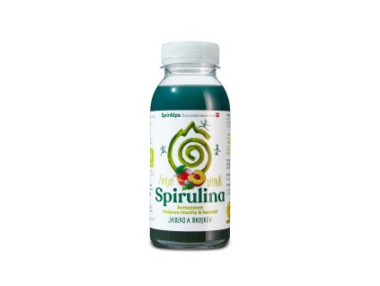 719044 Napoj ovocny cerstvy se spirulinou jablko a broskev 250 ml SPIRALPS 1