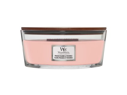 Vonná svíčka loď WoodWick Pressed Blooms & Patchouli