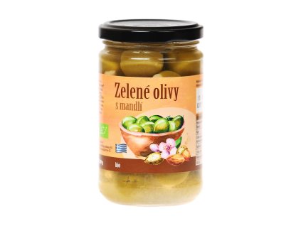 430167 Olivy zelene plnene mandli 320 g BIO BIO NEBIO 1