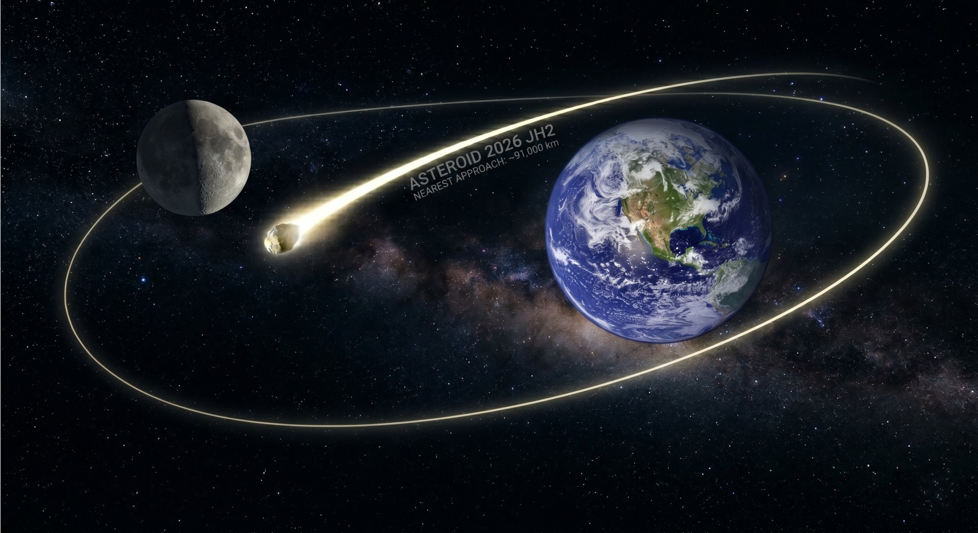 Kolem Země se v pondělí prožene asteroid 2026 JH2