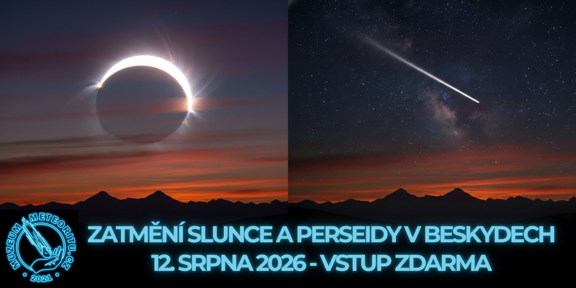 Zatmění Slunce a Perseidy v Beskydech 2026
