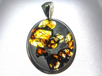 Přívěsek meteorit Pallasit / 20x15mm