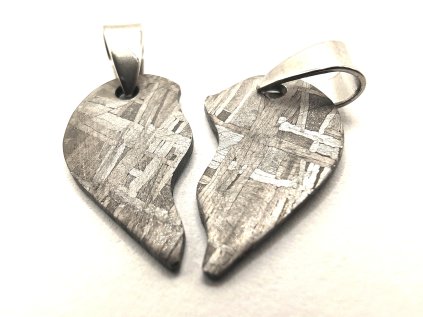 Přívěsek meteorit Muonionalusta Srdce - dvojdílný